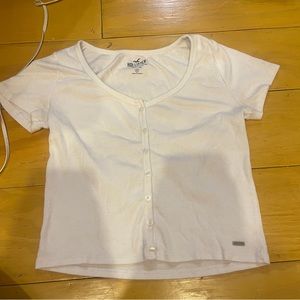 hollister white baby tee